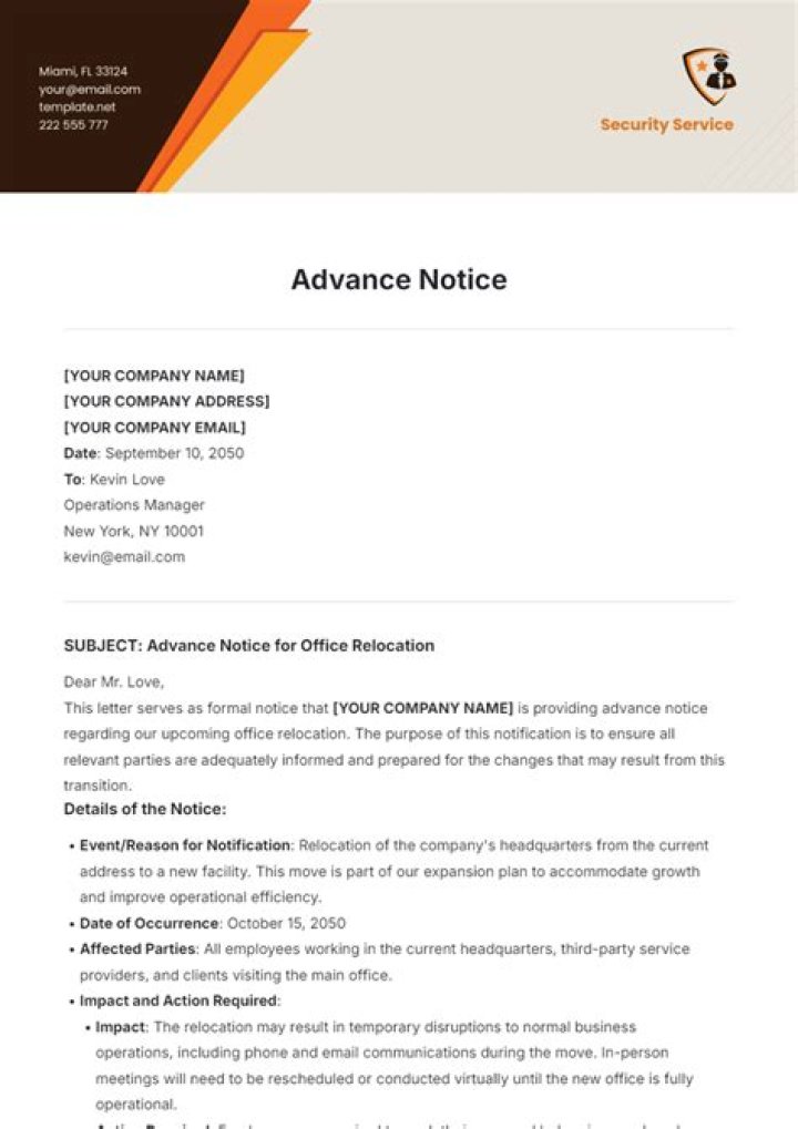 How to write a vale notice