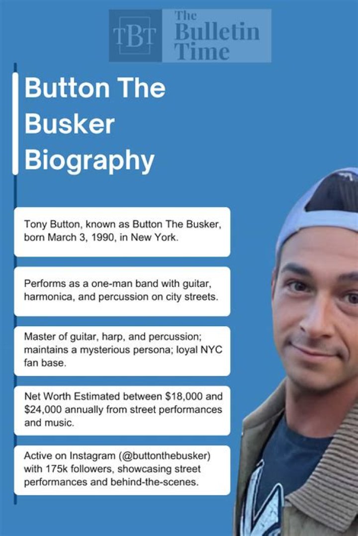 What Is Button The Busker Net Worth? Singer Tony Button Wiki
