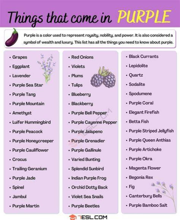What items are purple